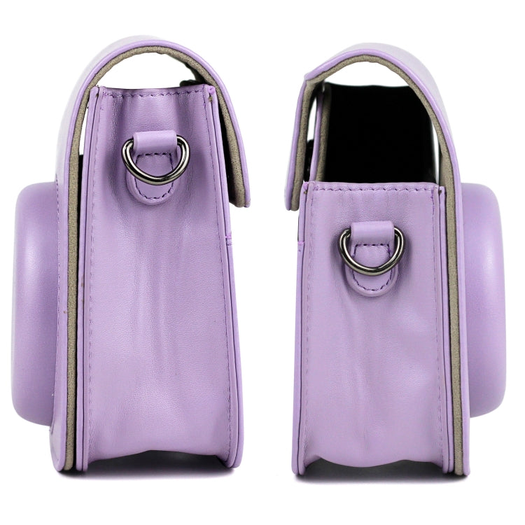 Funda de cuero para cámara de cuerpo completo con correa para el hombro para FUJIFILM Instax mini 11, Purple