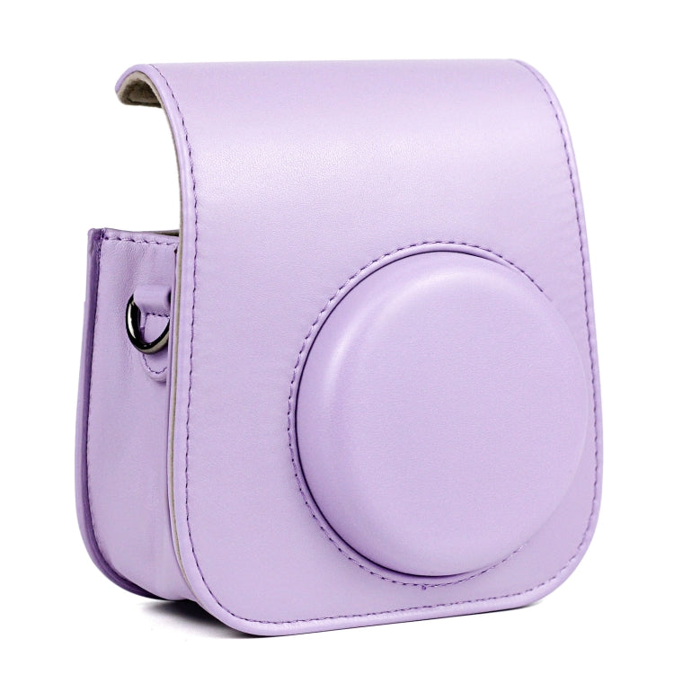 Funda de cuero para cámara de cuerpo completo con correa para el hombro para FUJIFILM Instax mini 11, Purple