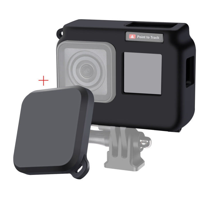 Para Insta360 One R 4K con marco Funda protectora de silicona a prueba de golpes con tapa de lente, 4K Case + Lens Cap
