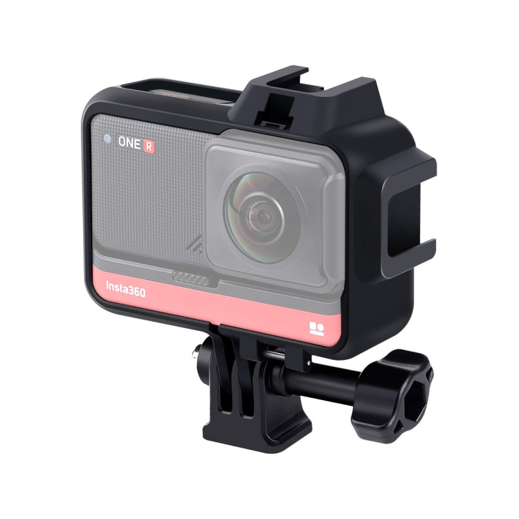 Caja protectora de montaje en marco de plástico con adaptador de Base de trípode, tornillo largo y Base de zapata fría para Insta360 One R, Cold Shoe Frame