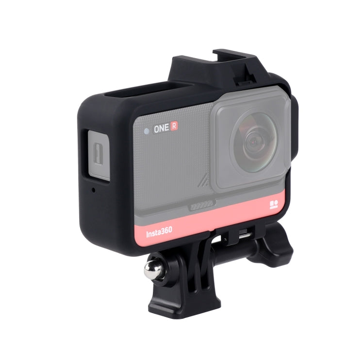 Caja protectora de montaje en marco de plástico con adaptador de Base de trípode, tornillo largo y Base de zapata fría para Insta360 One R, Cold Shoe Frame