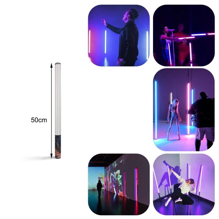 LUXCeO Mood1 50cm RGB Atmósfera Colorida Ritmo LED Stick Luz de Relleno de Fotos y Vídeo de Mano, Sin Trípode, 50cm