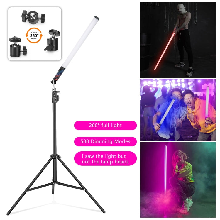 LUXCeO Mood1 85cm RGB Atmósfera Colorida Ritmo LED Stick Luz de Relleno de Fotos y Vídeo de Mano, Sin Trípode, 85cm