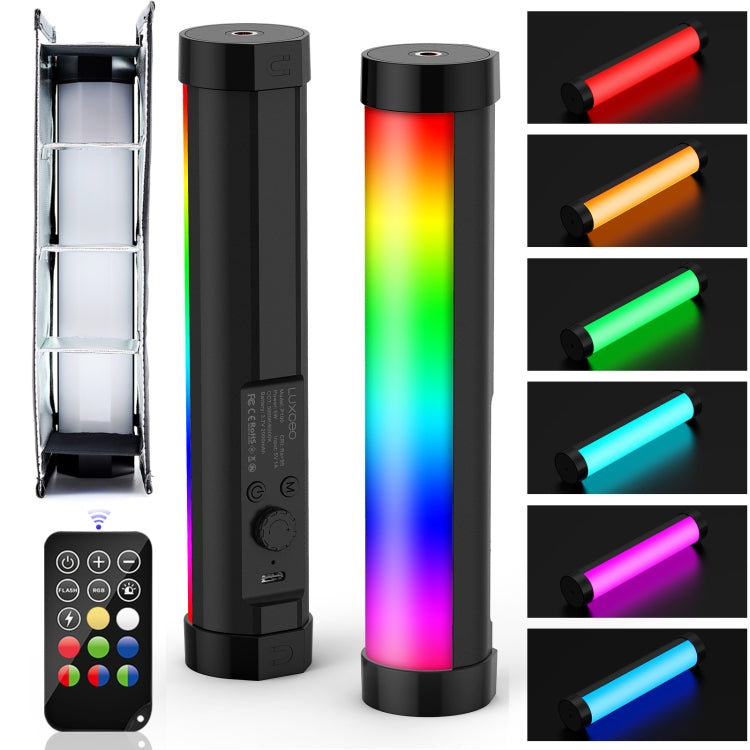 LUXCeO P100 RGB Photo Video Light Stick Luz de relleno portátil con control remoto y Softbox de rejilla, P100+Grid Softbox