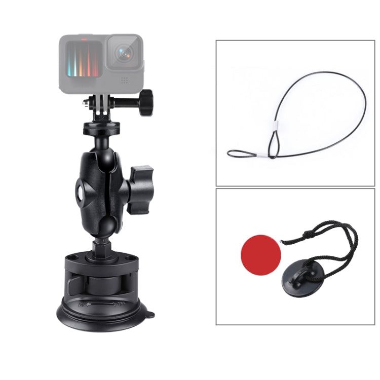 Soporte de montaje con ventosa única con adaptador para trípode, correa de acero y hebilla de seguridad, Single Suction Cup