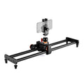 YELANGU L60E Riel deslizante de 60 cm + plataforma rodante de vídeo L4 de 3 ruedas con abrazadera para teléfono y rótula, L60E+L4X+PC03+T1