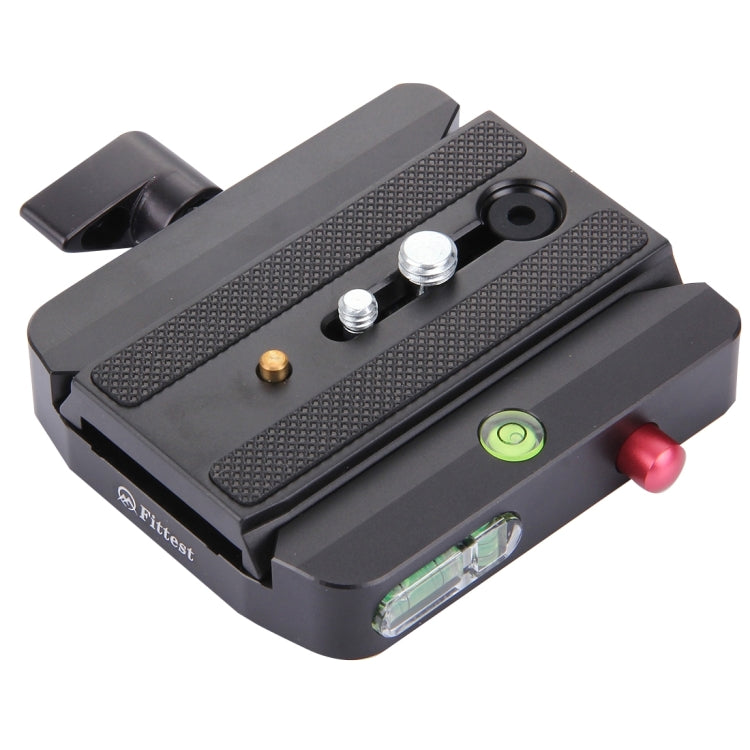 Fittest FC-501 Conjunto de liberación rápida Adaptador de abrazadera de aleación de aluminio con placa deslizante de liberación rápida para reemplazo de trípode Manfrotto 577, FC-501