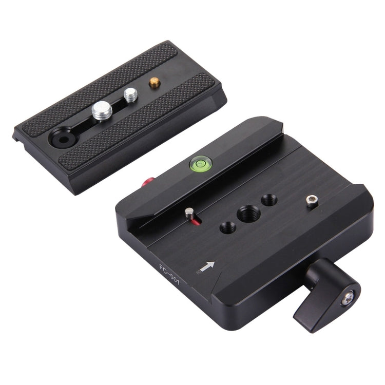 Fittest FC-501 Conjunto de liberación rápida Adaptador de abrazadera de aleación de aluminio con placa deslizante de liberación rápida para reemplazo de trípode Manfrotto 577, FC-501