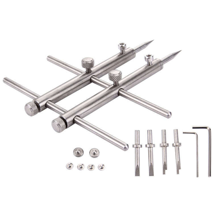 LRT-03 Lente de cámara DSLR profesional Llave inglesa de acero inoxidable Kit de herramientas de reparación abierta con 3 pares de cabezales de repuesto