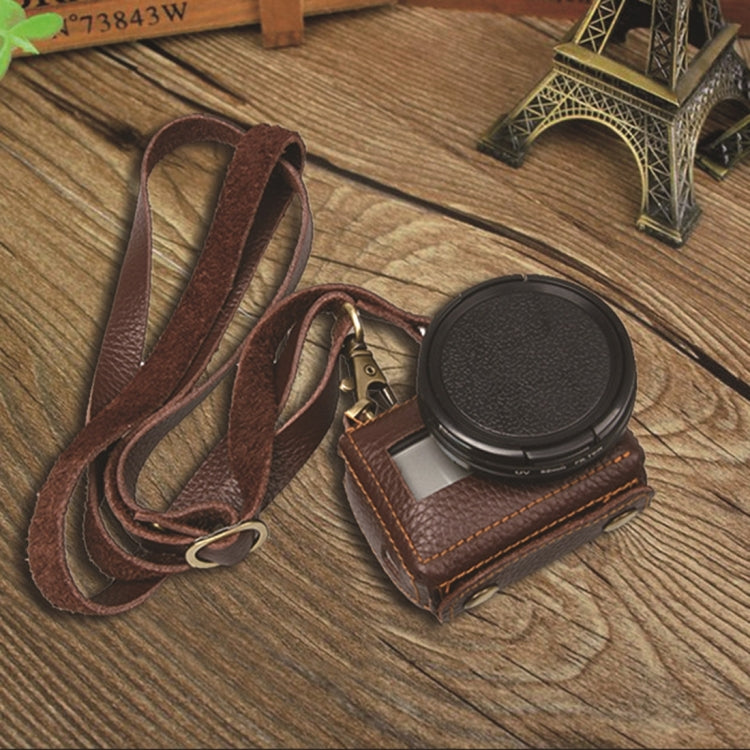 Para GoPro HERO4 Litchi Texture Funda protectora de cuero genuino con eslinga, Litchi Texture (Brown), Litchi Texture (Black)