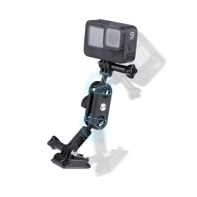 Soporte adaptador de montaje para casco de motocicleta con brazo mágico pivotante 360