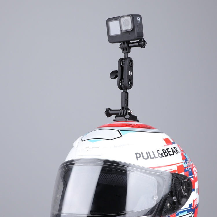 Soporte adaptador de montaje para casco de motocicleta con brazo mágico pivotante 360