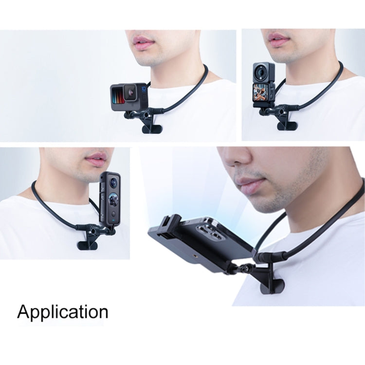 Tenedor portátil perezoso de la cámara del teléfono del cuello con las manos libres con la abrazadera del teléfono, versión extendida, Neck Holder C