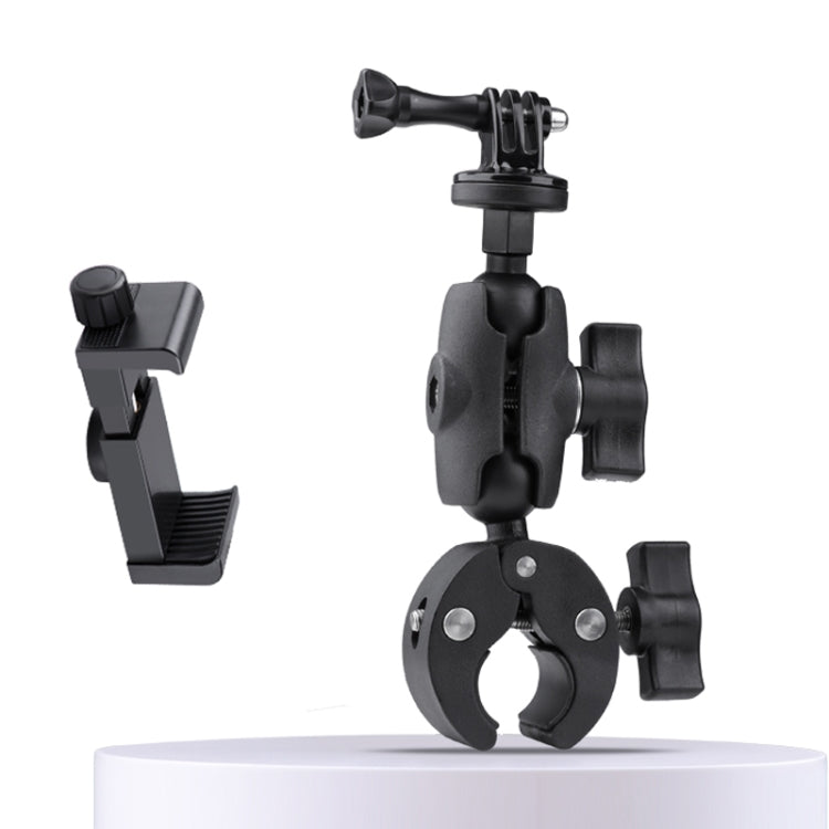 Soporte ajustable para manillar de motocicleta y bicicleta, cámara de acción con rotación de 360 grados, con abrazadera para teléfono, Standard Version with Phone Clamp