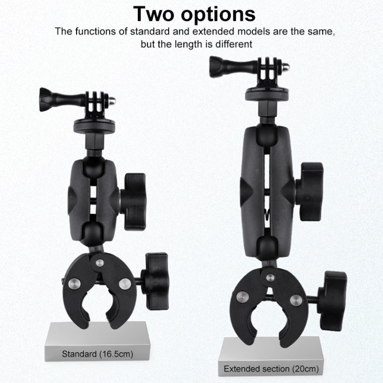 Soporte para manillar de motocicleta y bicicleta, cámara de acción ajustable con rotación de 360 grados, versión extendida, Extended Version