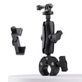 Soporte para manillar de motocicleta y bicicleta, cámara de acción ajustable con rotación de 360 grados, versión extendida, con abrazadera para teléfono, Extended Version with Phone Clamp