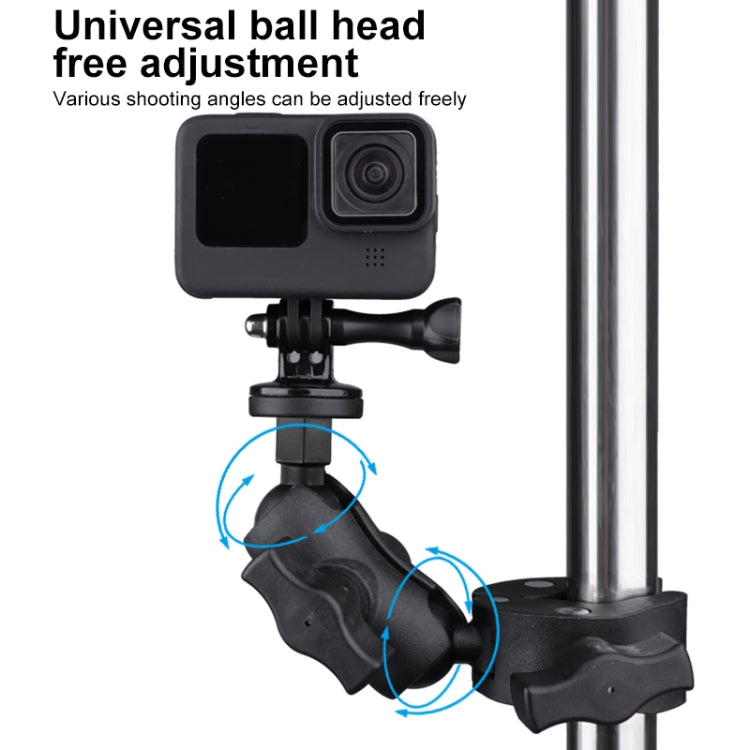 Soporte para manillar de motocicleta y bicicleta, cámara de acción ajustable con rotación de 360 grados, versión extendida, con abrazadera para teléfono, Extended Version with Phone Clamp
