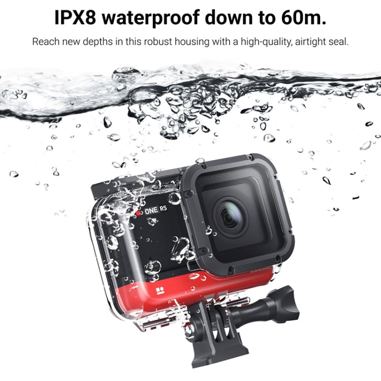 Carcasa impermeable para cámara de buceo de profundidad subacuática de 60m para Insta360 One RS 4K, For Insta360 One RS 4K