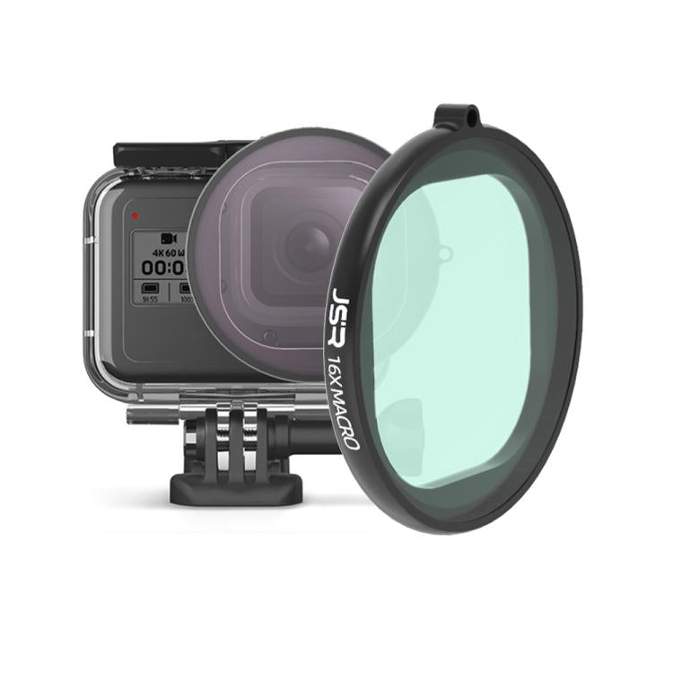 Filtro de lente macro JSR de carcasa redonda 16X para GoPro HERO8 negro, Macro Lens