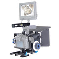 YELANGU YLG1105A Kit estabilizador de jaula para cámara de video con mango con caja mate y enfoque de seguimiento para Panasonic Lumix DMC-GH4 y G7 / Sony A7 y A7S y A7R y A7RII y A7SII, YLG1105A
