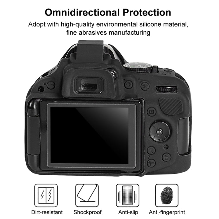 Funda protectora de silicona suave para Nikon D5200, For Nikon D5200