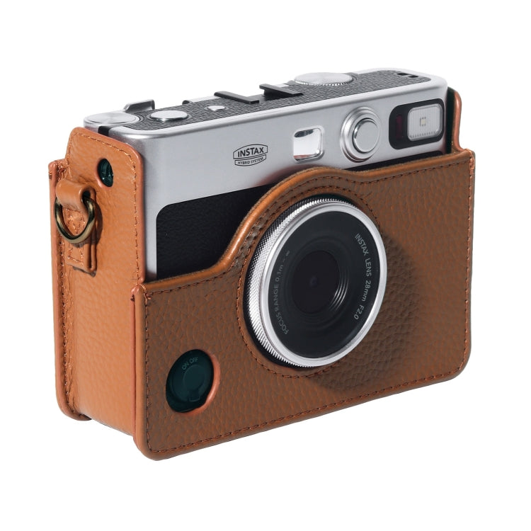 Para FUJIFILM instax mini Evo Cámara de cuerpo completo Funda de cuero genuino con correa, For FUJIFILM instax mini Evo