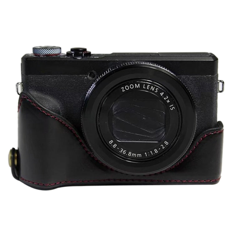 Base de media caja para cámara de cuero PU con rosca de 1/4 de pulgada para Canon G7 X Mark III / G7 X3, For Canon G7 X Mark III / G7 X3, For Canon G7 X Mark III