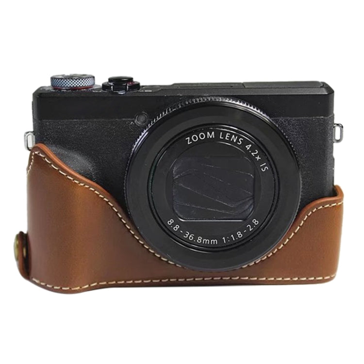 Base de media caja para cámara de cuero PU con rosca de 1/4 de pulgada para Canon G7 X Mark III / G7 X3, For Canon G7 X Mark III / G7 X3, For Canon G7 X Mark III