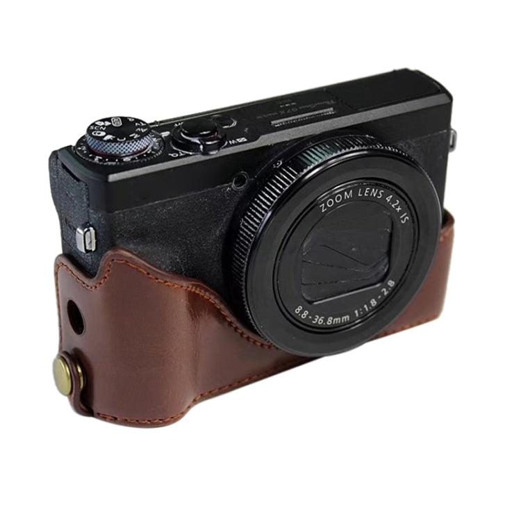 Base de media caja para cámara de cuero PU con rosca de 1/4 de pulgada para Canon G7 X Mark III / G7 X3, For Canon G7 X Mark III / G7 X3, For Canon G7 X Mark III