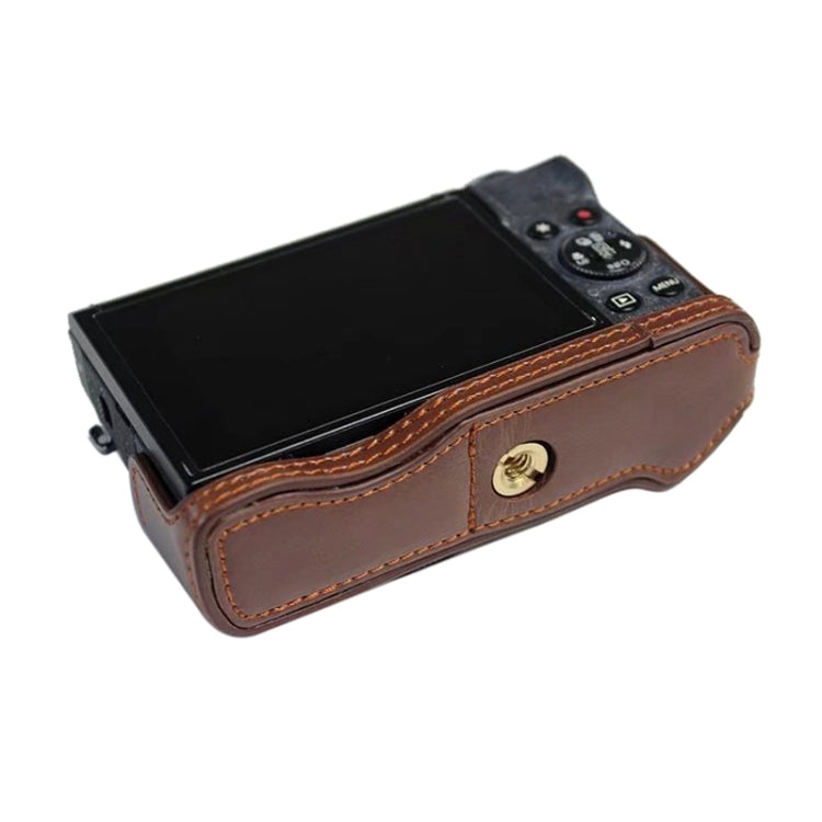 Base de media caja para cámara de cuero PU con rosca de 1/4 de pulgada para Canon G7 X Mark III / G7 X3, For Canon G7 X Mark III / G7 X3, For Canon G7 X Mark III