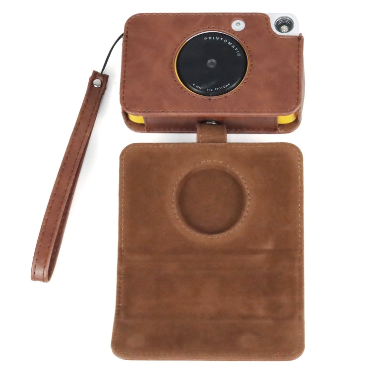 Para Kodak PRINTOMATIC Cámara de cuerpo completo Funda de cuero PU con correa, For Kodak PRINTOMATIC