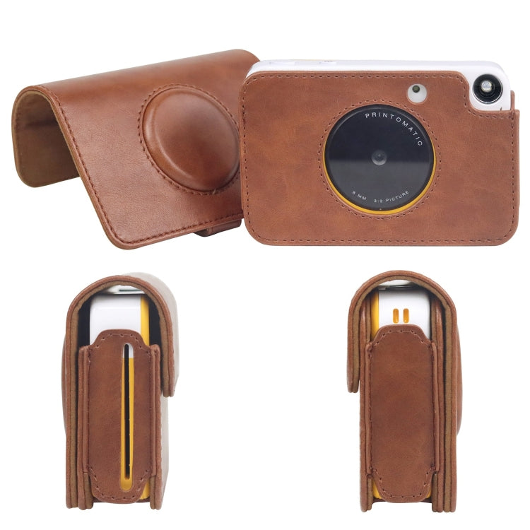 Para Kodak PRINTOMATIC Cámara de cuerpo completo Funda de cuero PU con correa, For Kodak PRINTOMATIC