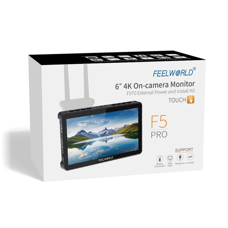 FEELWORLD F5 Pro V4 Pantalla táctil de 6 pulgadas Cámara DSLR Monitor de campo 3D LUT 4K HDMI Entrada Salida Brazo inclinable, F5 Pro V4