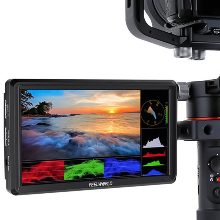FEELWORLD FW568 V3 Monitor de campo de cámara DSLR 3D LUT de 6 pulgadas, IPS Full HD 1920 x 1152, soporte HDMI entrada salida brazo inclinable