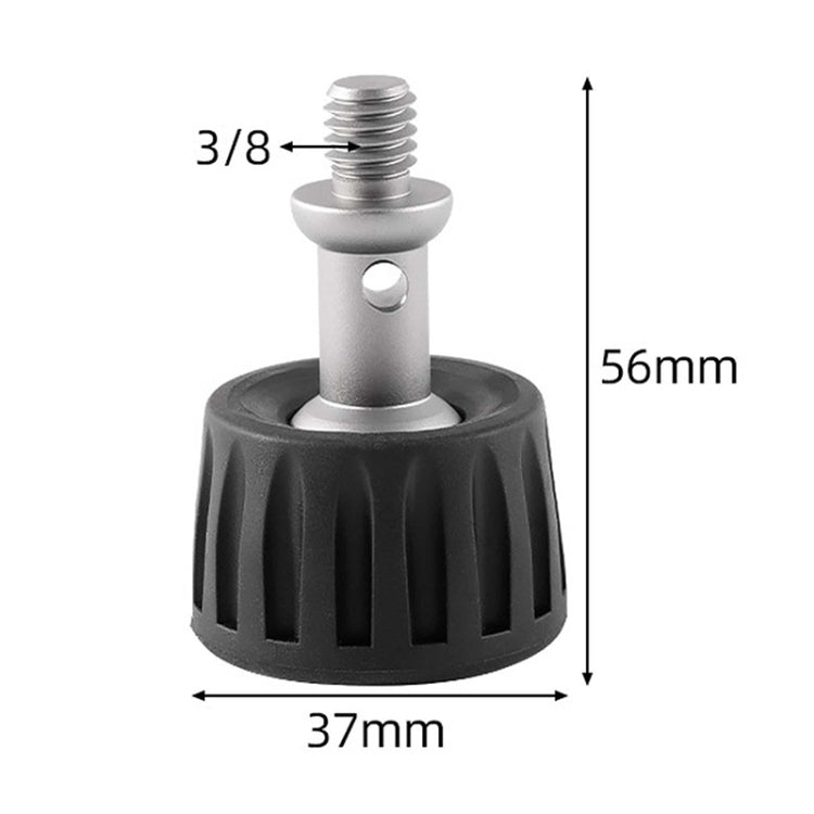 BEXIN GSF37-S Trípode 3/8 de pulgada Puntas de pie de acero inoxidable Almohadilla de pie de plástico, GSF37-S