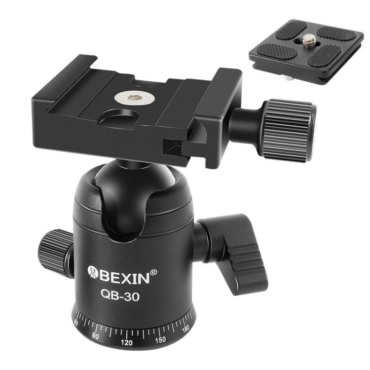 BEIXIN QB-30 Cabeza de bola de metal panorámica con rotación de 360 grados y placa de liberación rápida, QB-30