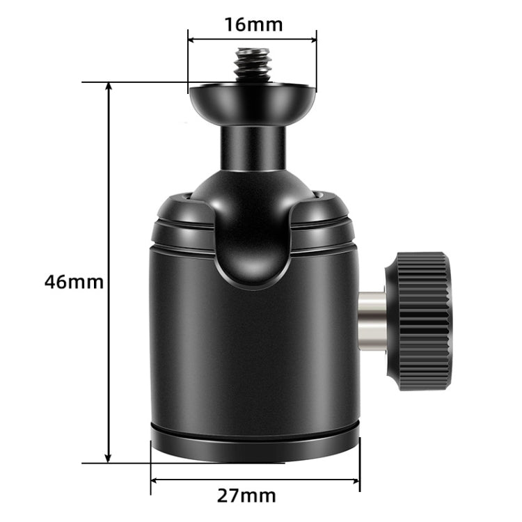 BEXIN K18A Mini cabezal de bola de metal panorámico con rotación de 360 grados, K18A