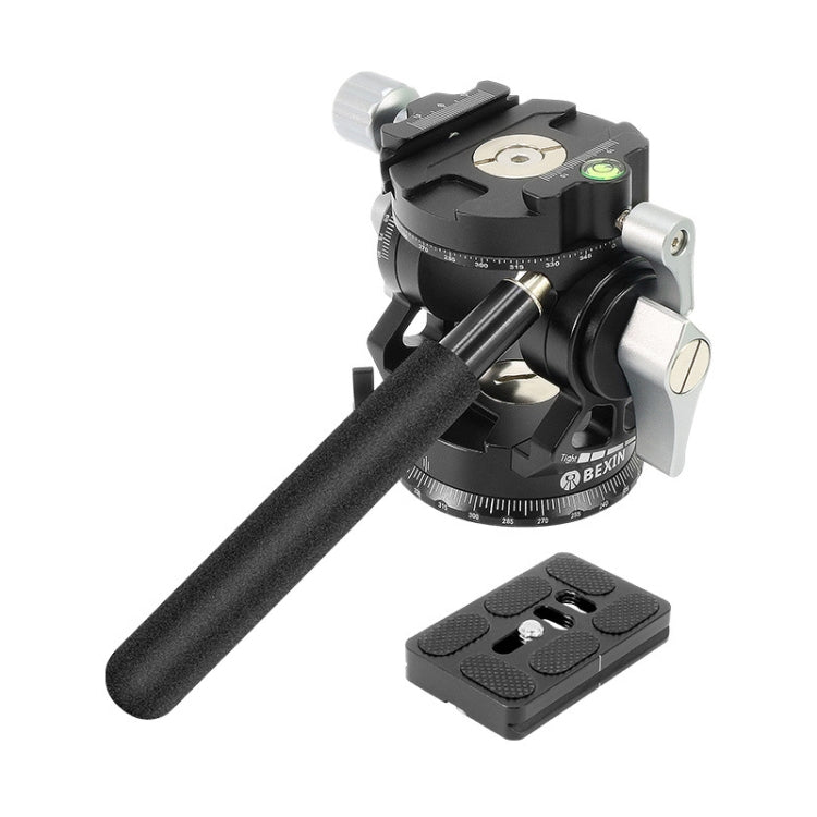 BEXIN DT-02R/S 2D Panorama de 720 grados cabezal de arrastre fluido de acción de trípode resistente con placa de liberación rápida, DT-02R/S