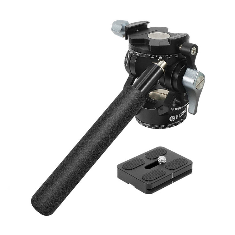 BEXIN DT-03R/S Cabezal de arrastre fluido de acción de trípode de alta resistencia panorámica de 720 grados con placa de liberación rápida, DT-03R/S