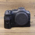 Para Canon EOS R7 Base de media funda para cámara de cuero PU con rosca de 1/4 pulgadas, For Canon EOS R7