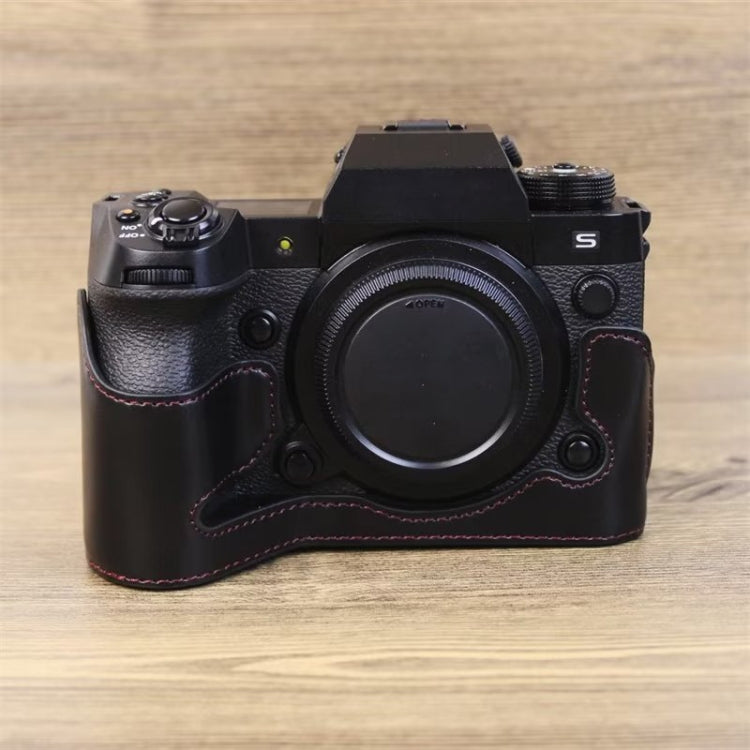 Para Fujifilm XH2S Base de media caja para cámara de cuero PU con rosca de 1/4 pulgadas, For Fujifilm XH2S