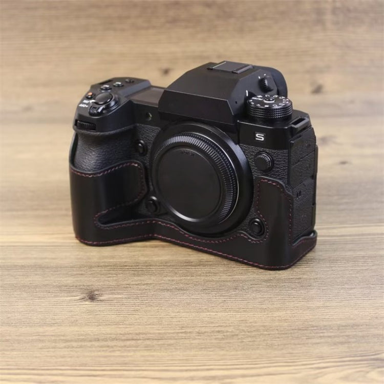 Para Fujifilm XH2S Base de media caja para cámara de cuero PU con rosca de 1/4 pulgadas, For Fujifilm XH2S