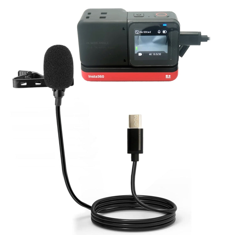 Para micrófono de grabación Insta360 ONE R Lavalier Clip tipo C, For Insta360 ONE R