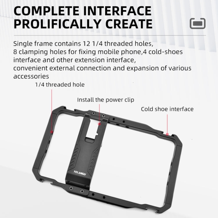 YELANGU LW-B01-1 Vlogging Transmisión en vivo Smartphone Video Rig Jaula de metal, LW-B01-1