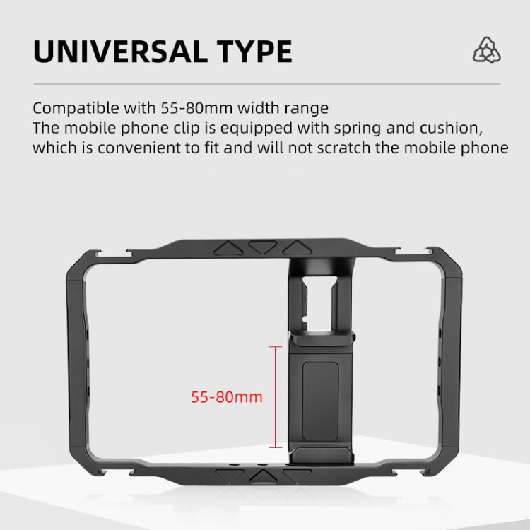 YELANGU LW-B01-1 Vlogging Transmisión en vivo Smartphone Video Rig Jaula de metal, LW-B01-1