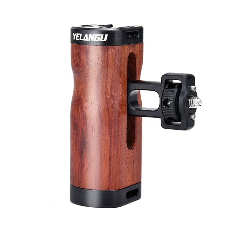 YELANGU LW-B01-2 Empuñadura lateral de madera con zapata fría para jaula de cámara LW-B01, LW-B01-2