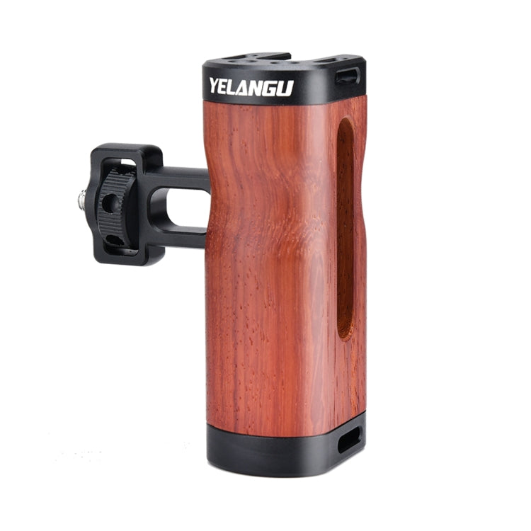 YELANGU LW-B01-2 Empuñadura lateral de madera con zapata fría para jaula de cámara LW-B01, LW-B01-2