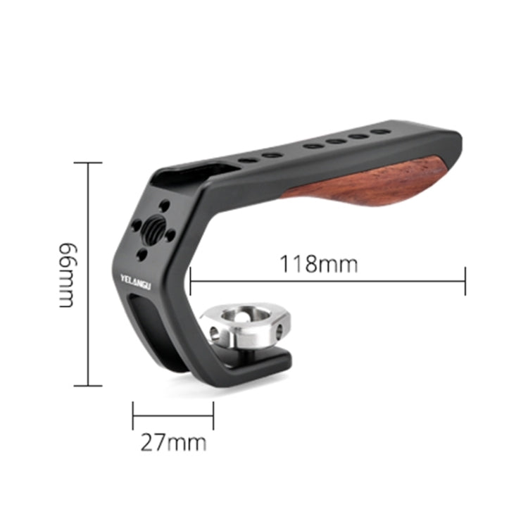 Mango superior del estabilizador de vídeo portátil YELANGU LW-B01-3 con zapatas frías para jaula LW-B01, LW-B01-3