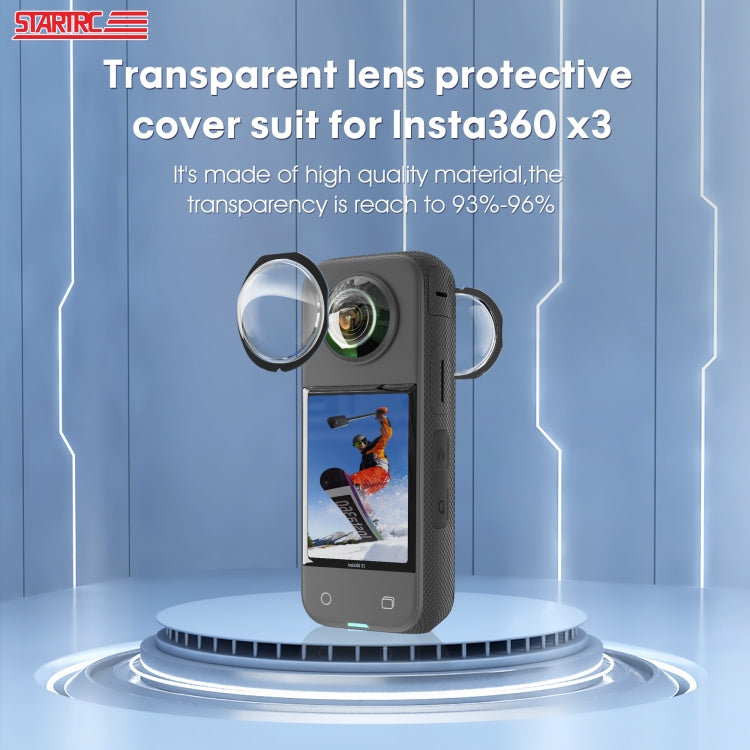 Para Insta360 X3 STARTRC Lens Guard PC cubierta protectora, For Insta360 X3 Lens Guard
