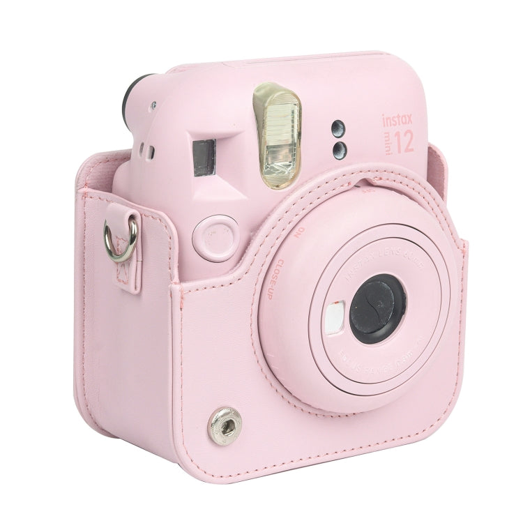 Para FUJIFILM instax mini 12 Funda de cuero de cuerpo completo Bolsa para cámara con correa